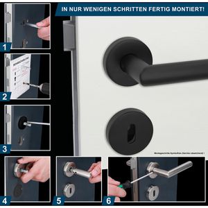 Produktbild für Drückergarnitur Alpertec Fair I-R BB, schwarz