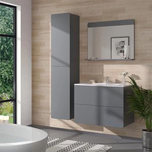 Produktbild für Badmöbel-Set Vicco Izan, grau, 3-teilig