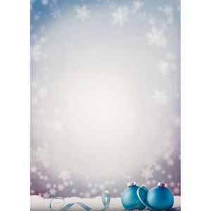 Weihnachtsbriefpapier Böttcher-AG Kugeln im Schnee