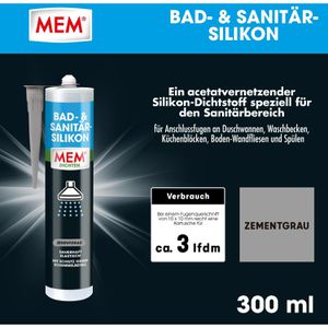 Produktbild für Silikon MEM Bad- &amp; Sanitär, zementgrau