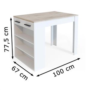 Produktbild für Esstisch Vicco Repose, 33602, sonoma eiche / weiß