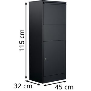 Produktbild für Paketbriefkasten Allux 800L Parcel RS, schwarz