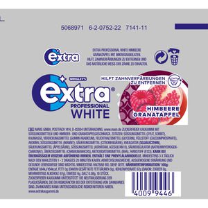 Produktbild für Kaugummis Extra Professional White, Himbeere Granatapfel
