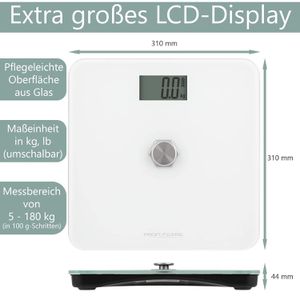 Produktbild für Personenwaage Proficare PC-PW 3112, kinetisch, weiß