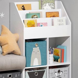 Produktbild für Bücherregal Vicco Luigi, weiß, mit 4 Faltboxen