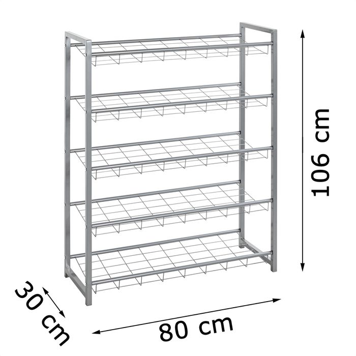 HakuMöbel Schuhregal für 20 Paar, aus Metall, 80 x 100 x