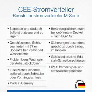 Produktbild für CEE-Stromverteiler as-Schwabe M3, mobil, für außen