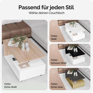 Produktbild für Couchtisch CASARIA Orlando, aus Holz, eiche / weiß