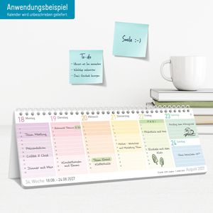 Produktbild für Tischkalender Häfft 11341-5, Rainbow, Wochenkalender quer