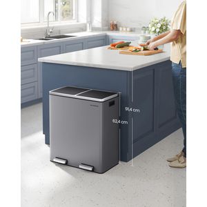 Produktbild für Mülleimer Songmics LTB060G01, schiefergrau