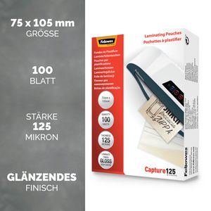 Produktbild für Laminierfolien Fellowes 53069, 75 x 105 mm