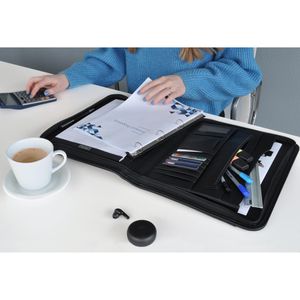 Produktbild für Schreibmappe DESQ 3681 Business Classy, schwarz, Kunstleder