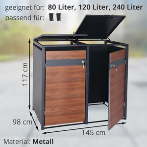 Produktbild für Mülltonnenbox Mendler HWC-J82 XL, Metall