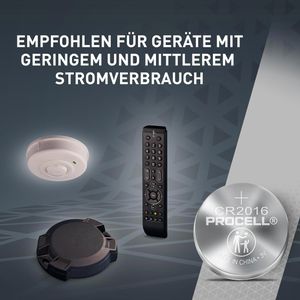 Produktbild für Knopfzelle Procell CR2016