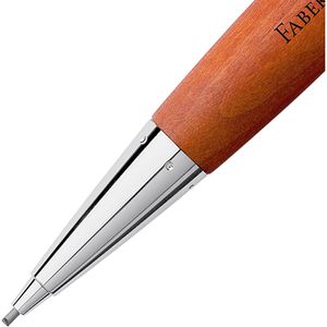 Produktbild für Drehbleistift Faber-Castell e-motion Birnbaum, rotbraun/silber