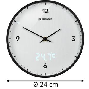 Produktbild für Wanduhr Bresser MyTime LEDsec, Kunststoff, analog, Funkuhr