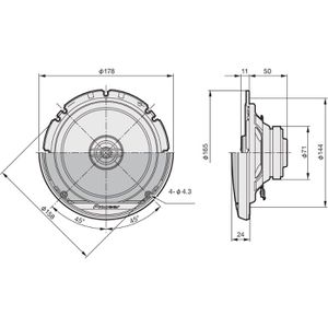 Produktbild für Einbaulautsprecher Pioneer TS-G1720F, schwarz, 40 W, 2-Wege