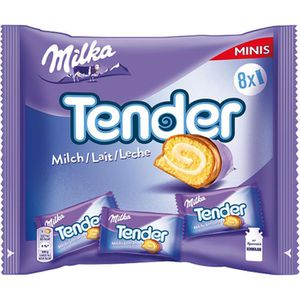 Milka Kuchen Tender Milch Minis, je 18,75g, 8 Stück