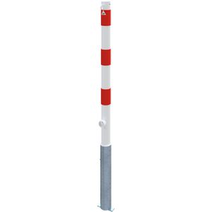 Absperrpfosten Schake 460FB/1, 1 Öse, rot/weiß, aus Metall