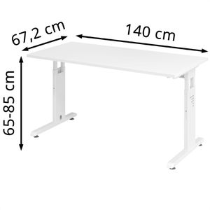 Produktbild für Schreibtisch Hammerbacher O-Serie, weiß / weiß
