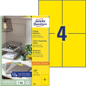 Produktbild für Universaletiketten Zweckform 3459, gelb