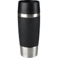 Isolierbecher Emsa Travel Mug 513361, 360 ml hält 4h warm, Edelstahl doppelwandig, schwarz