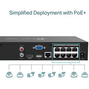 Produktbild für NVR TP-Link Vigi NVR1008H-8MP V1, LAN, PoE, 4K