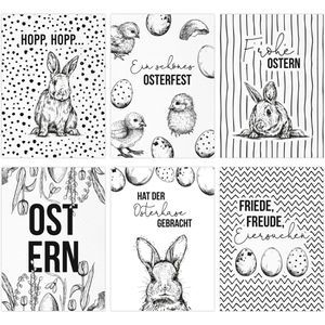 Osterkarten Papierdrachen 060-010-014, Set 14, sortiert
