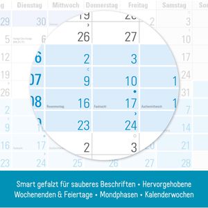 Produktbild für Plakatkalender Häfft 10053-7, Blau gefalzt, 2026