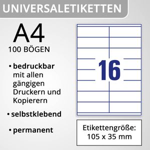 Produktbild für Universaletiketten Zweckform 3423, weiß