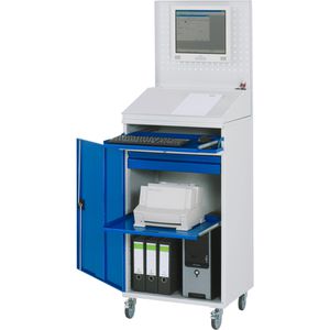 Produktbild für Computerschrank Rau SMK, lichtgrau / blau