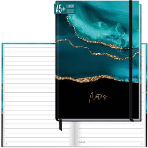 Notizbuch paper&you Shiny Teal, 8571-3, blau / schwarz, A5+