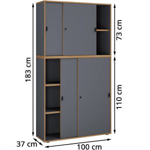 Produktbild für Schiebetürenschrank VCM Salia 920808, Holz