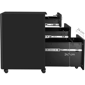 Produktbild für Rollcontainer Songmics OFC030B01, aus Metall, schwarz