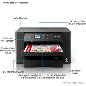 Produktbild für Tintenstrahldrucker Epson WorkForce WF-7310DTW, bis A3+