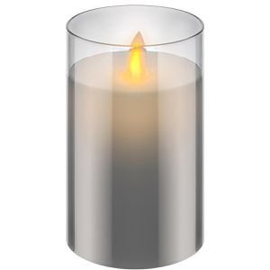 LED-Kerze Goobay 60371, Echtwachs im Glas, grau