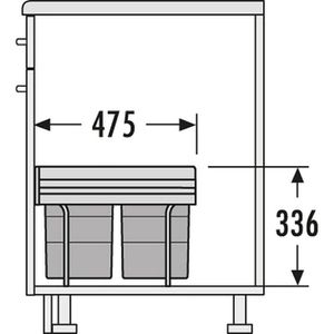 Produktbild für Einbaumülleimer Hailo Raumspar Tandem, 3641121