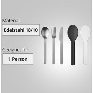 Produktbild für Besteck-Set Mepal Ellipse Nordic black, Edelstahl 18/10