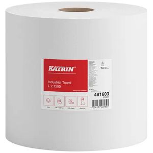 Produktbild für Putztuchrolle Katrin Plus L 2, 481603, aus Zellstoff, weiß
