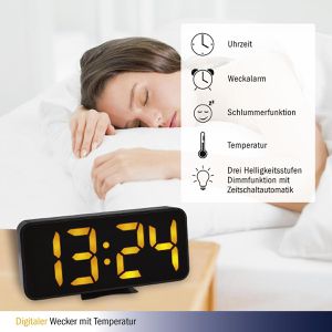 Produktbild für Wecker TFA 60.2027.01 schwarz, digital