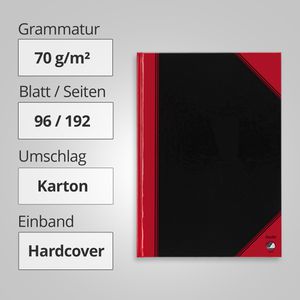 Produktbild für Notizbuch Bantex 100302831 Chinakladde, Karton Hardcover