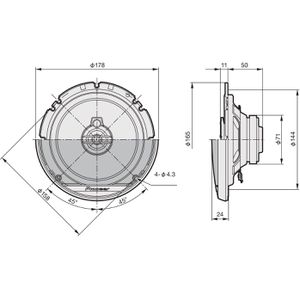 Produktbild für Einbaulautsprecher Pioneer TS-G1730F, schwarz, 40 W, 3-Wege