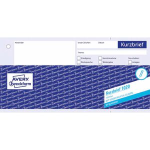 Produktbild für Kurzbriefe Zweckform 1020, 1/3 A4