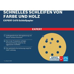 Produktbild für Schleifpapier Bosch Expert C470, Körnung 60-240, Set