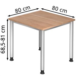 Produktbild für Schreibtisch Hammerbacher H-Serie, nussbaum / silber