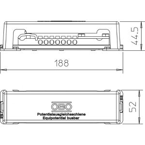 Produktbild für Potenzialausgleichsschiene OBO 1809 A, Edelstahl