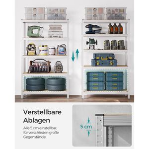 Produktbild für Schwerlastregal Songmics 5 Holzböden