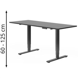 Schreibtisch FlexiSpot E5B, schwarz / schwarz