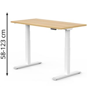 Schreibtisch FlexiSpot E7B 2026, ahorn / weiß