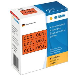 Nummernetiketten Herma 4802, 10 x 22mm